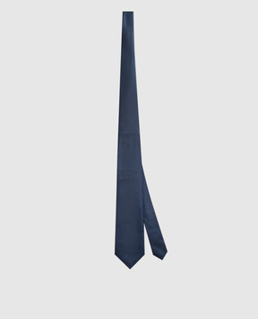 ISAIA Blue patterned silk tie CRV007CV942