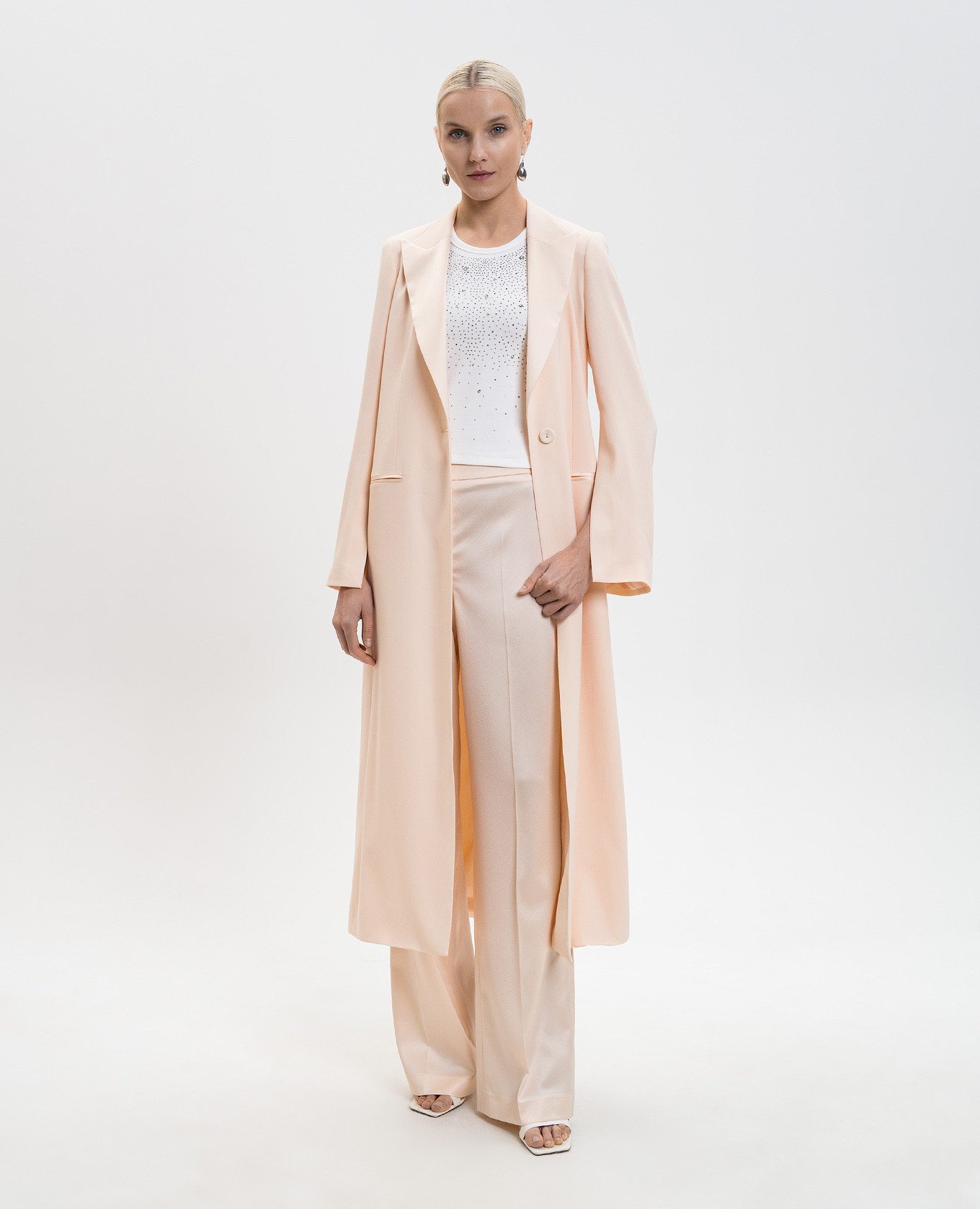 

Beige flared pants with logo Twinset