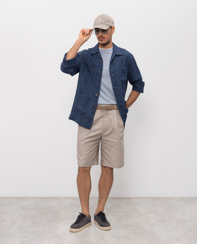 Brunello Cucinelli Blue linen shirt MF6300648