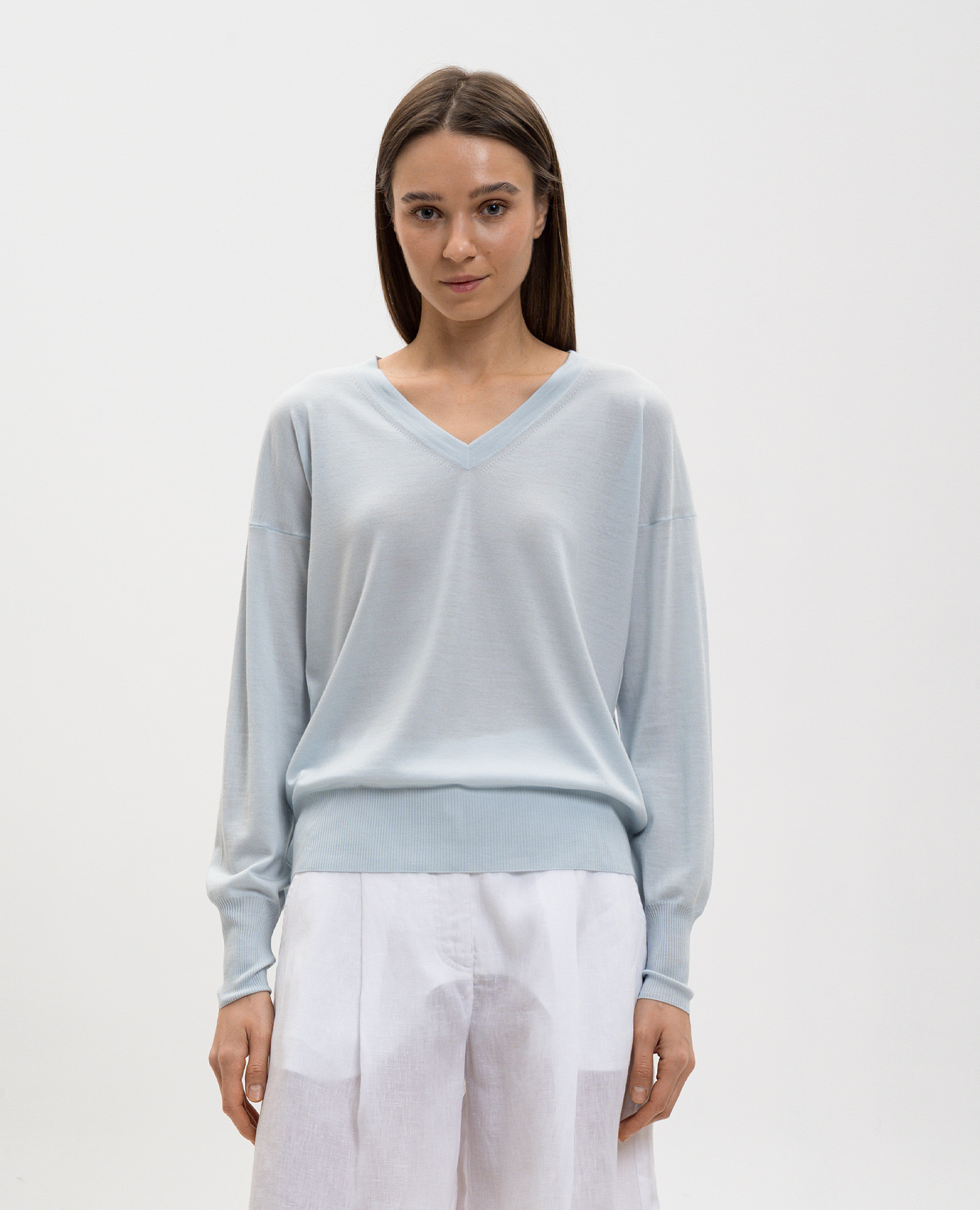 VARENNA blue wool pullover MooRER 3