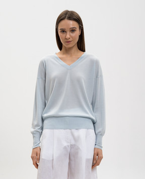 MooRER VARENNA blue wool pullover VARENNAW18