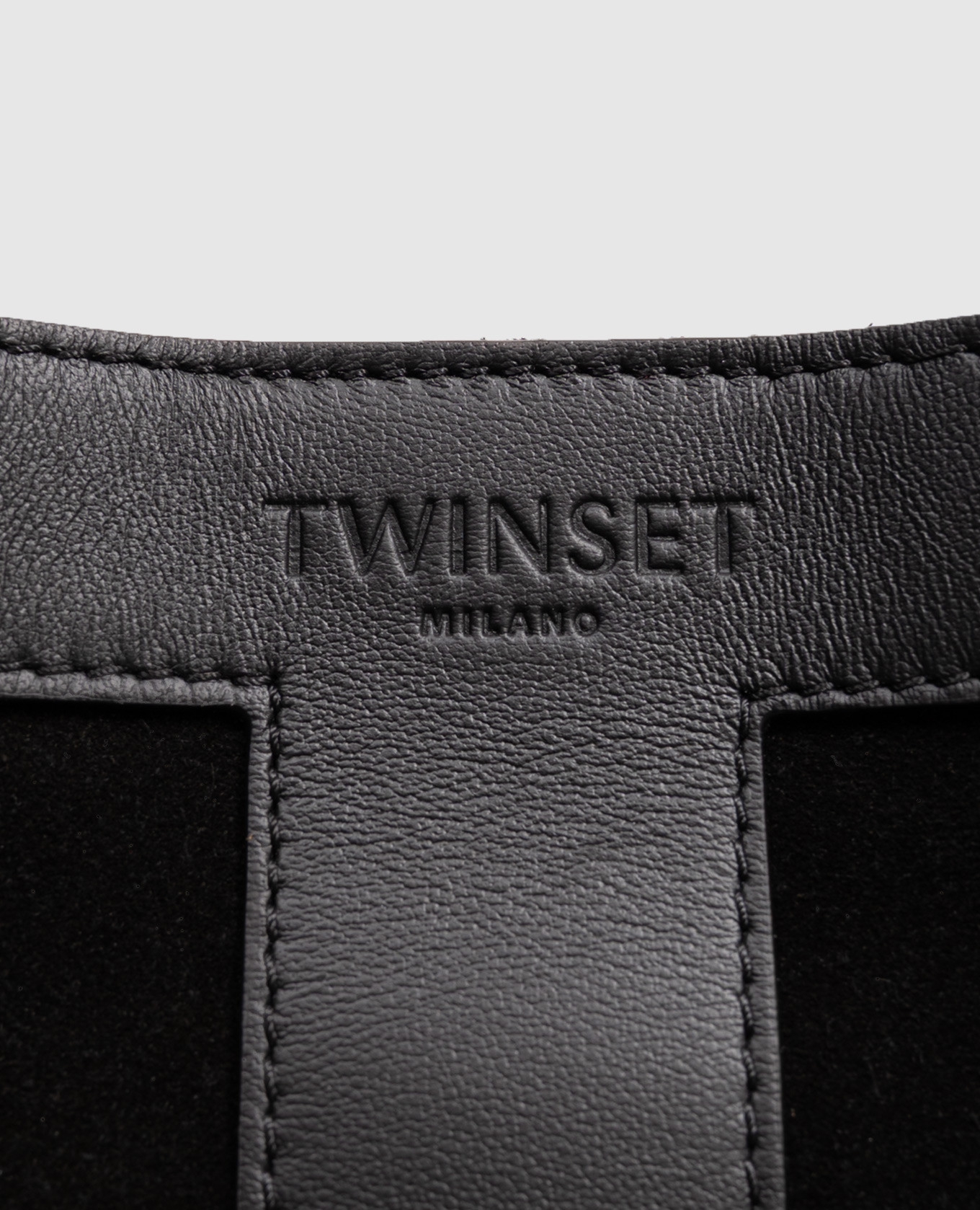 Black suede tote bag Twinset 4