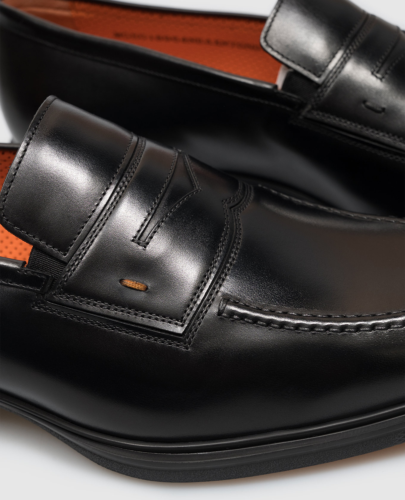 Black leather loafers Santoni 5