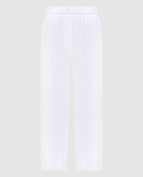 Peserico White linen pants with lapels P0403605435