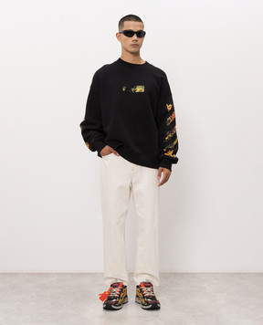 Off-White Black hoodie with Spices Arrow print 44MBA054F26F002