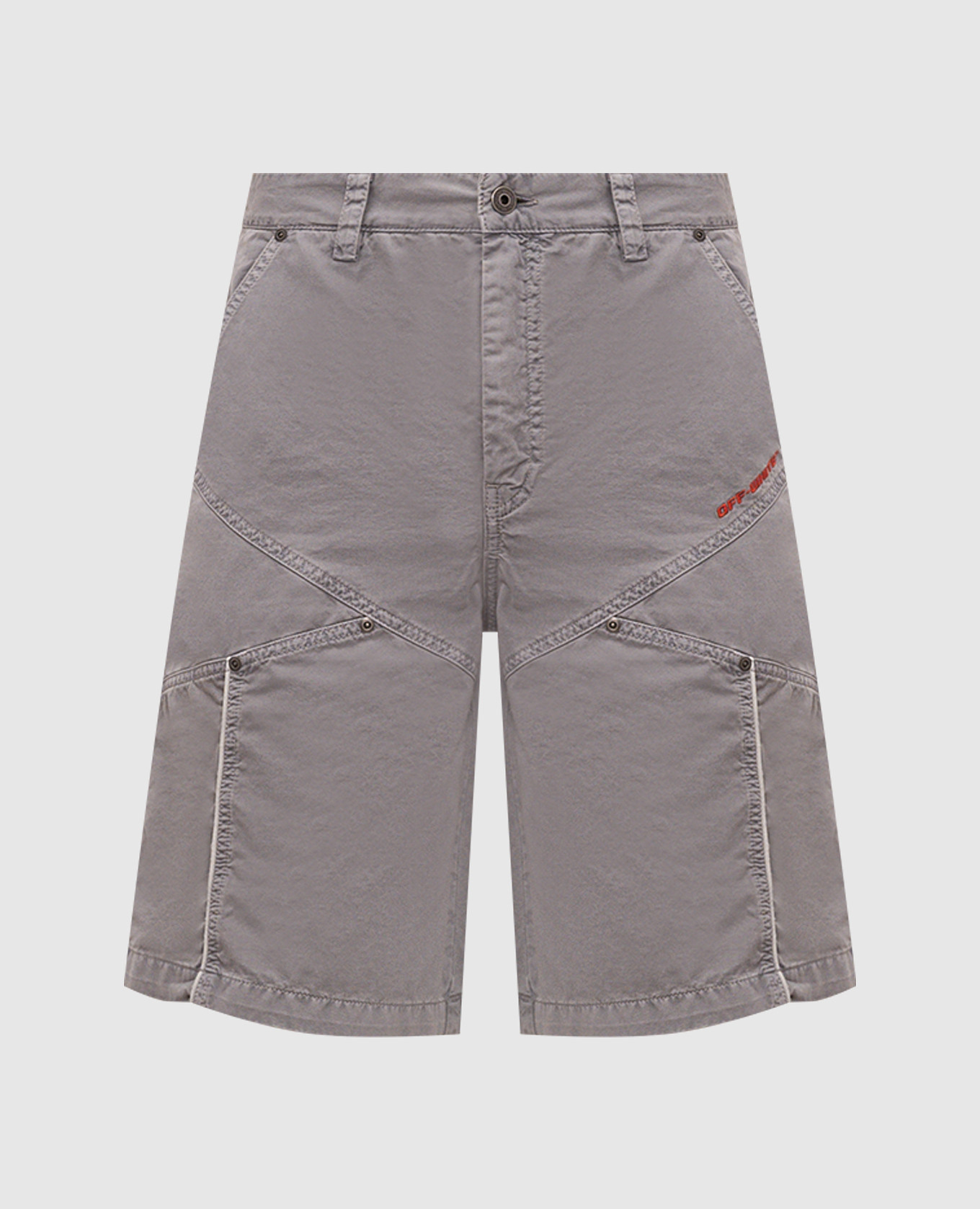 Grey shorts with logo embroidery