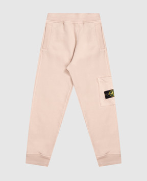 Stone Island Children's beige joggers with logo patch L2S166200002S0A2028