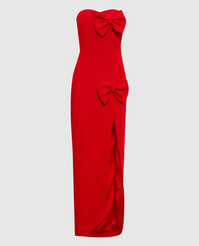 Alessandra Rich Red bustier dress with bows FABX4269F4692