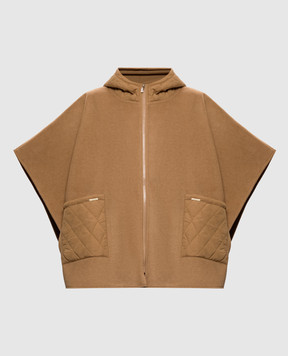 Twinset Brown poncho with hood 262LI4BLL