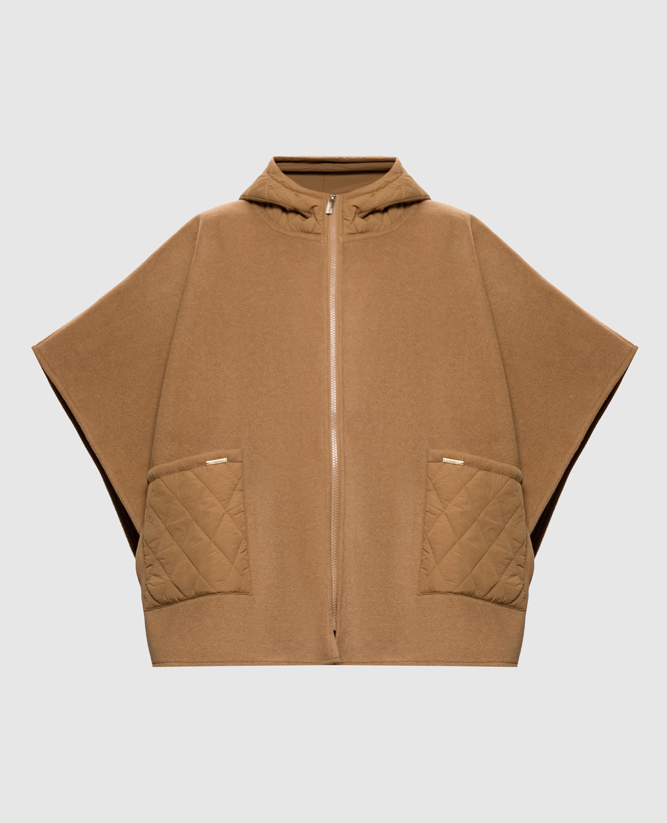 Brown poncho with hood