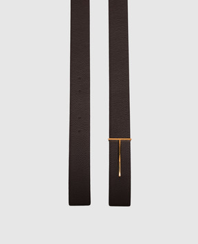 Tom Ford Reversible leather belt with branded gold buckle TB331LCL236G