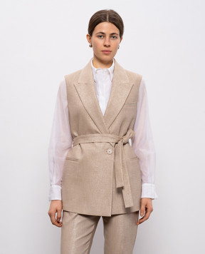Peserico Beige vest with lurex A03528A00591