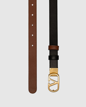 Valentino Reversible leather belt with emblem 8W2T0SU8IYR