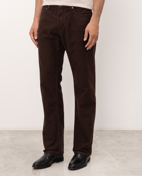 Tom Ford Brown pants with logo patch DPH003DMC083