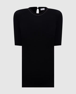 Brunello Cucinelli Black top with monil chain MPTC8BJ310