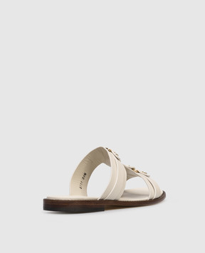 Doucal's Beige leather flip-flops DD8771MARNUF073