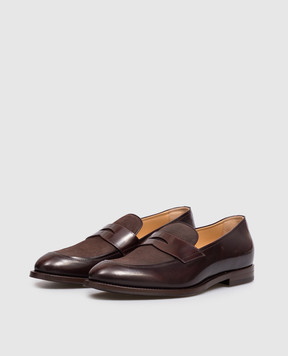 Brunello Cucinelli Brown leather glossy loafers MZUFXEU678