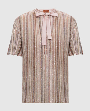 Missoni Beige top with sequins DS26WN18BK01J8
