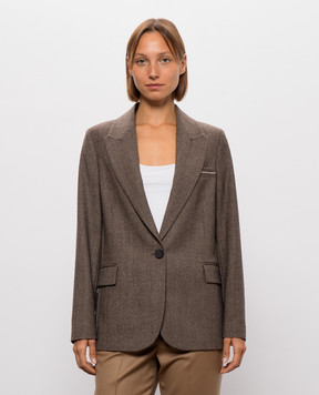 Peserico Brown wool jacket S0170402581