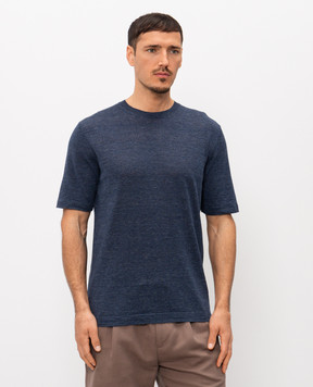 Cashmere&Whiskey Blue linen and silk T-shirt M54268085