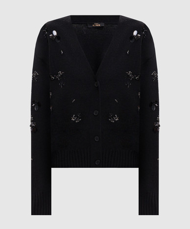 Black cardigan with wool