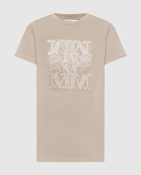 Max Mara GIOVANE beige t-shirt with embroidery MXMGIOVANE
