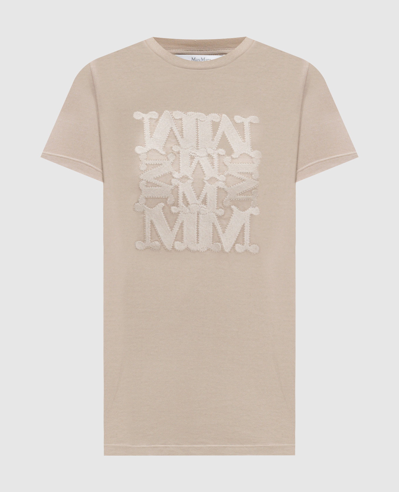 GIOVANE beige t-shirt with embroidery
