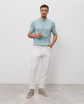 Enrico Mandelli Green silk polo shirt 3K065A5674