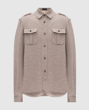 Sease Beige wool check shirt WP033TJ229