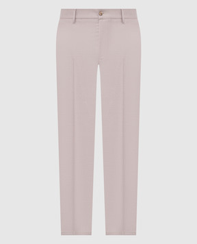 Bertolo Cashmere Gray wool, silk and linen pants 3532936