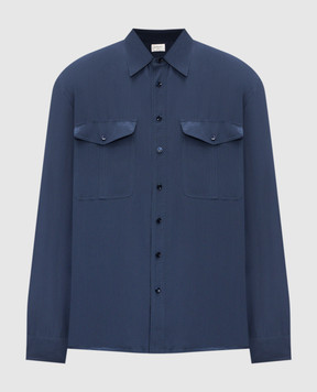 Saint Laurent Blue shirt with silk 854249Y2N49