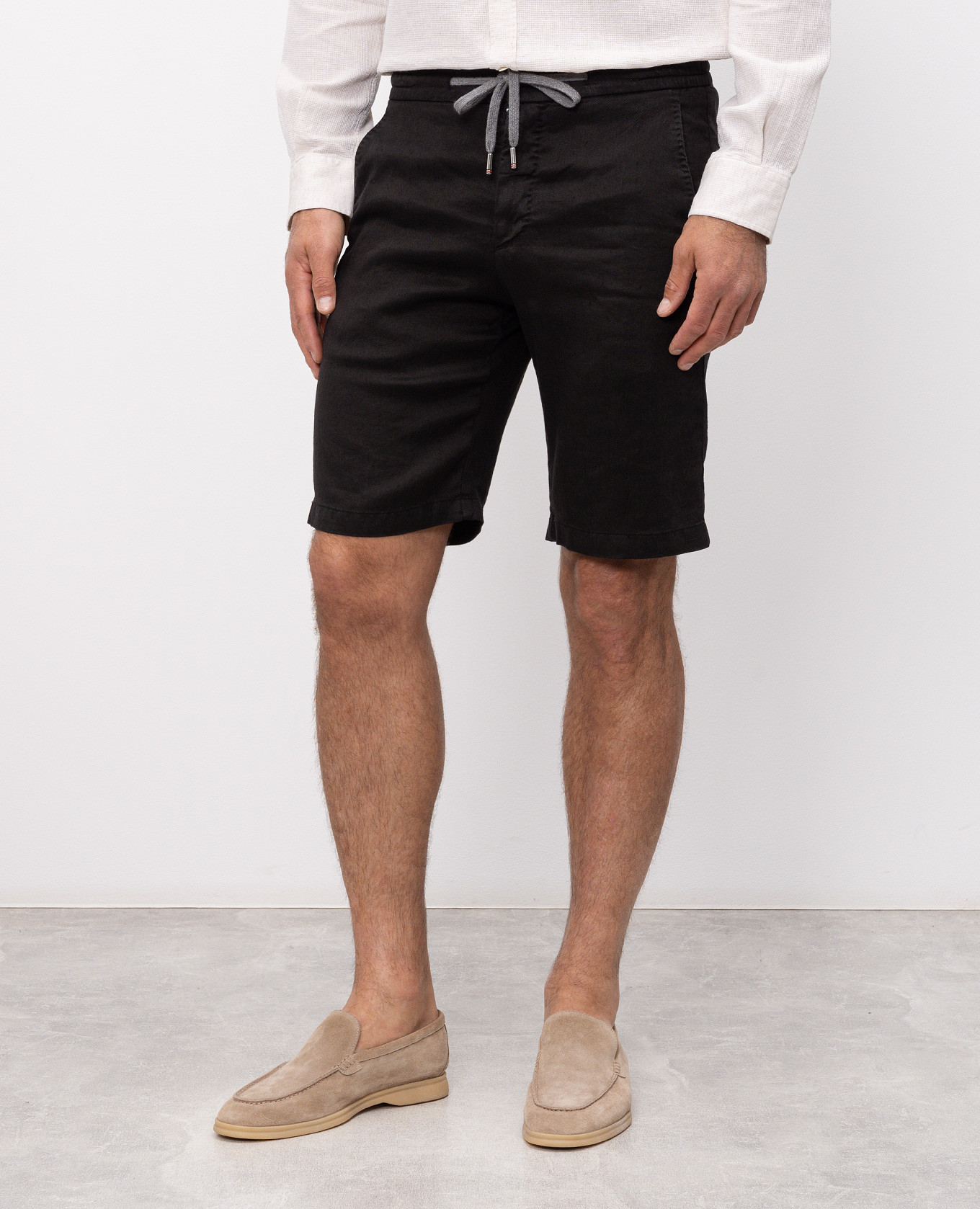 

Black linen shorts Marco Pescarolo