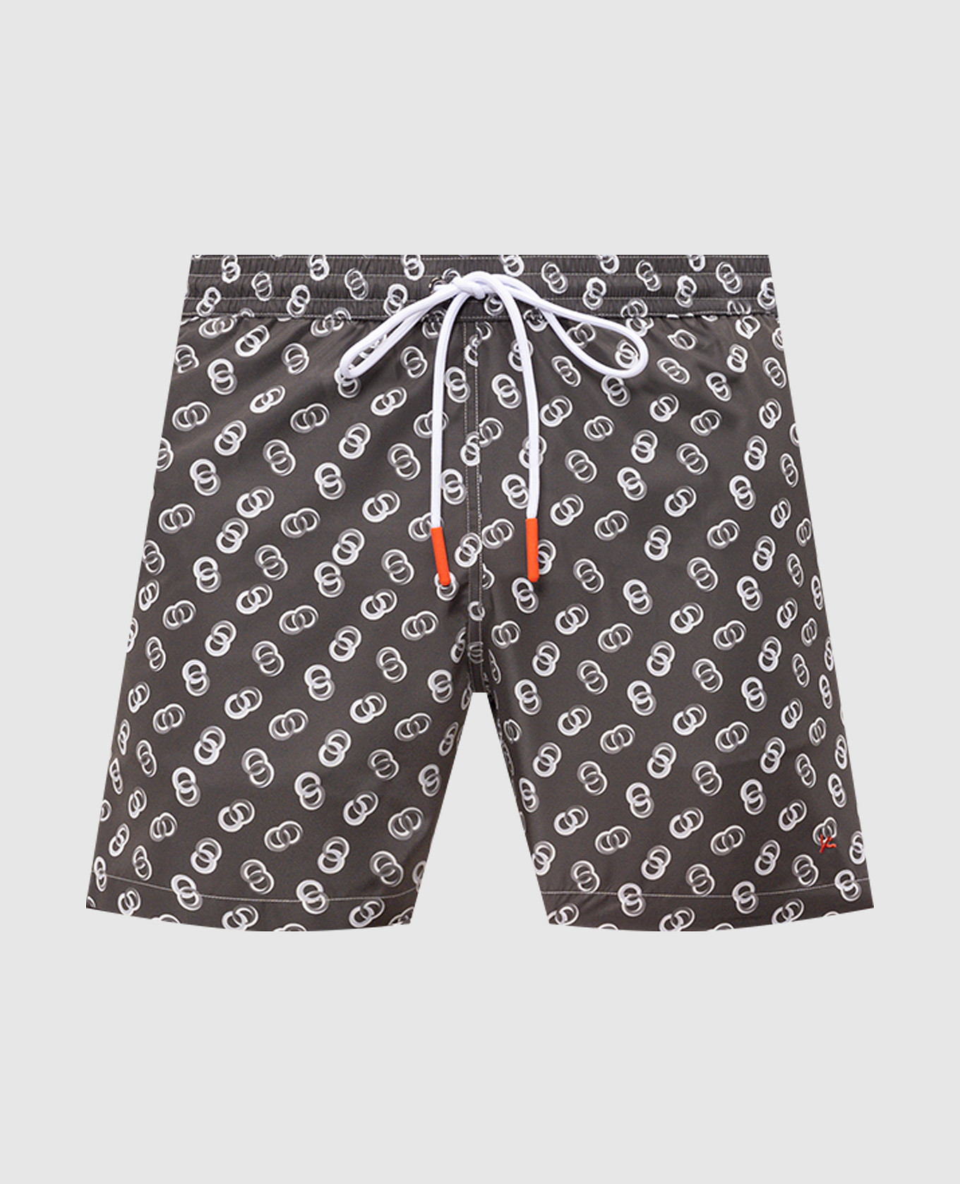 

Grey swim shorts with branded print ISAIA
