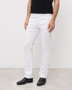 Tom Ford White jeans with logo patch DPH001DMC107