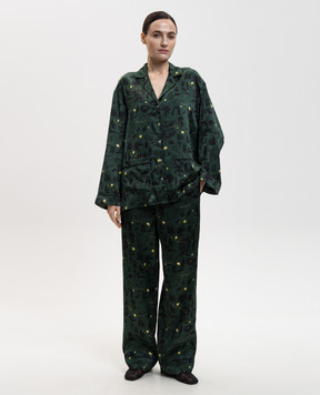 Asceno Alba green silk pajama shirt T070F02C491