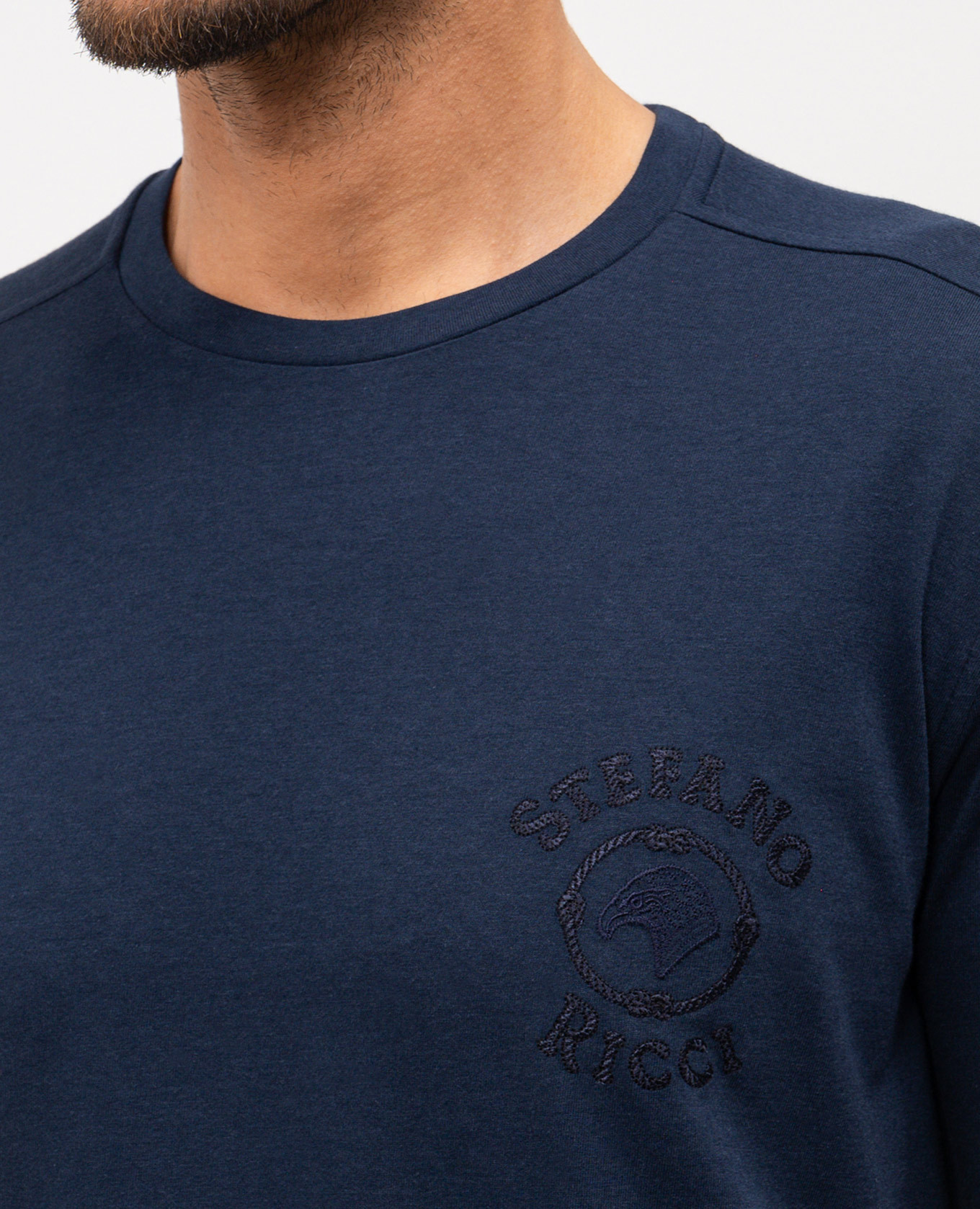 

Blue T-shirt with logo Stefano Ricci
