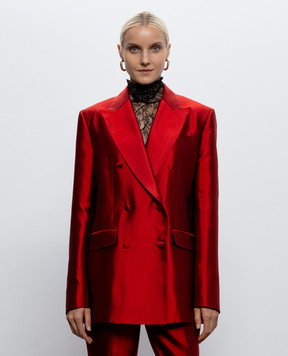Dolce&Gabbana Red double-breasted silk jacket F29UUTFU116