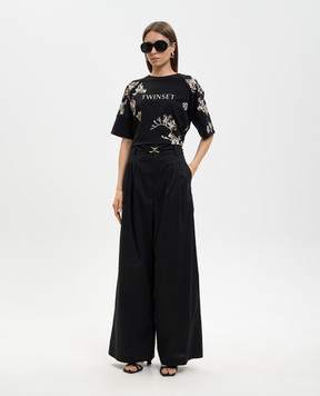 Twinset Black pants with belt 261TT2162