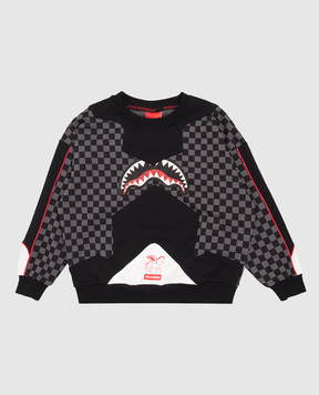 Sprayground Children's black checked sweatshirt SPY1382GREY