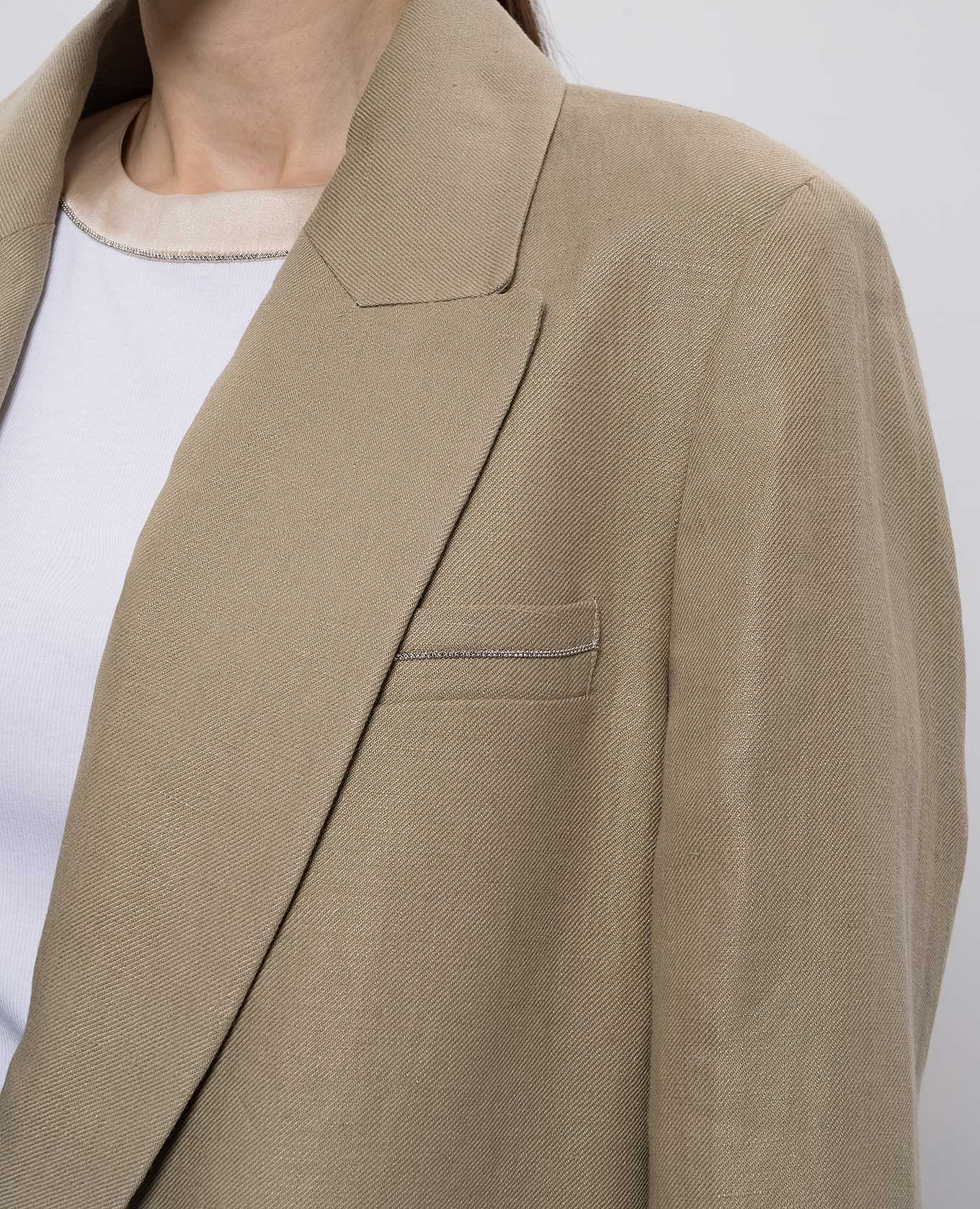 

Khaki linen jacket Peserico