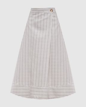 Agnona White striped midi skirt TG1108YQ2009