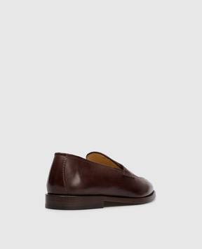Brunello Cucinelli Brown leather loafers with weaving MZURNTB745