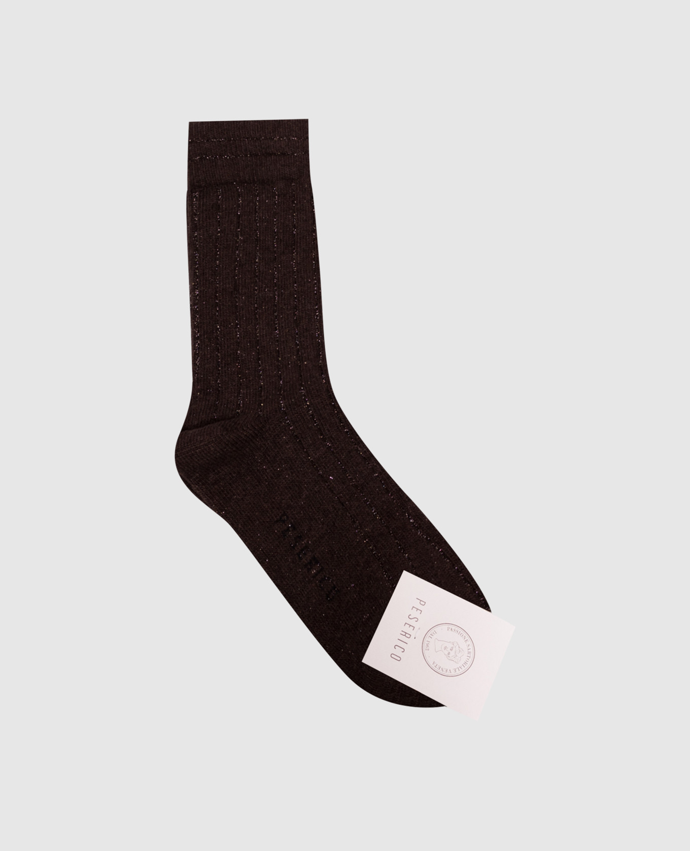 Brown socks with lurex