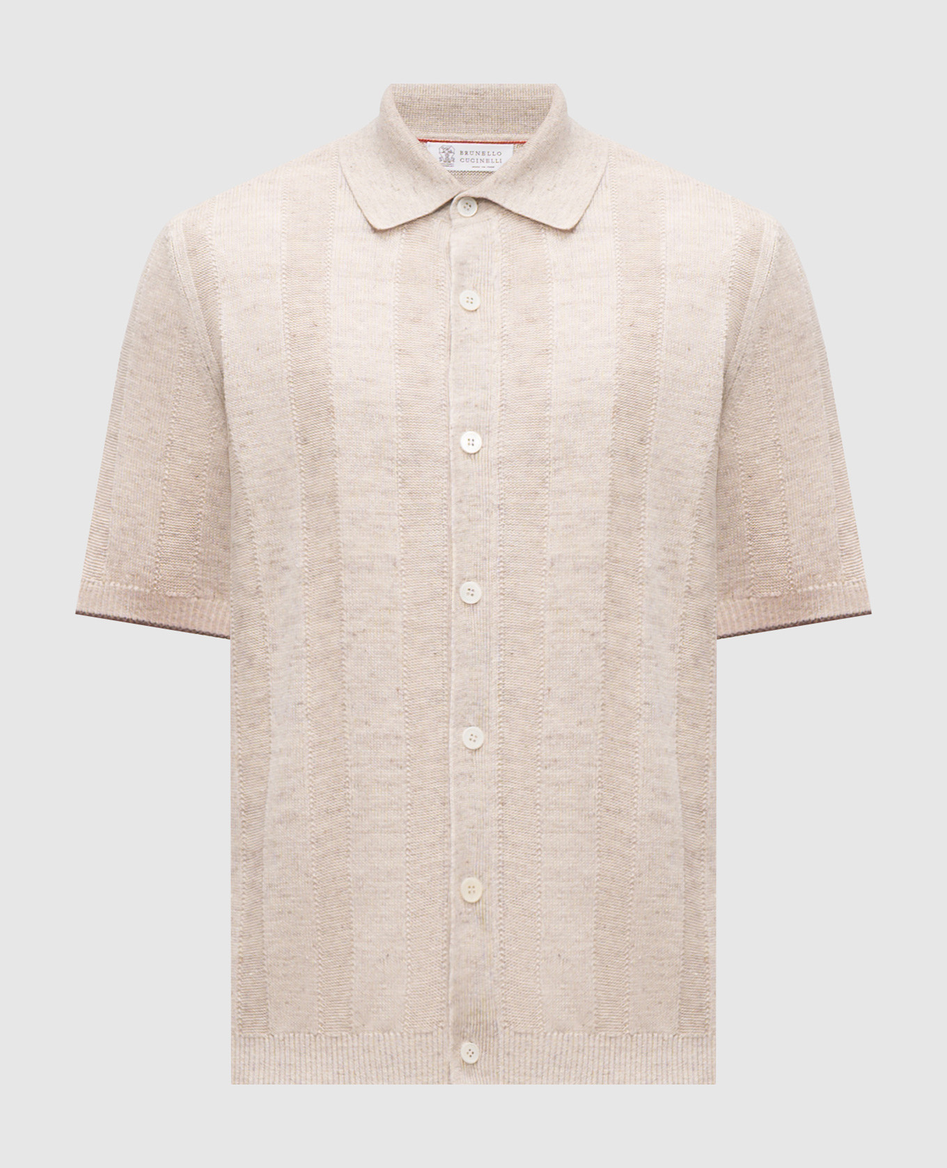 

Beige knitted shirt with linen Brunello Cucinelli