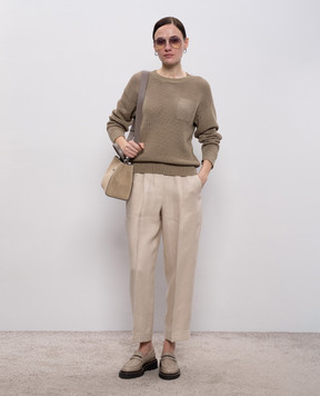 Peserico Brown sweater with monil chain A99085F079312B