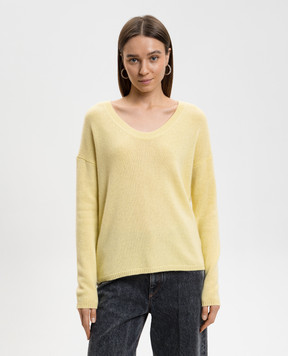 Allude Yellow cashmere pullover 26211212