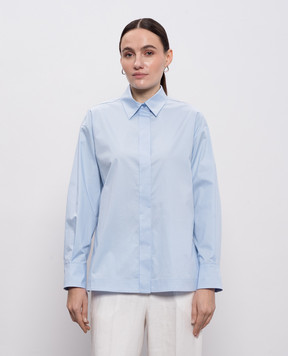 Peserico Blue shirt with a monil chain A0683901979