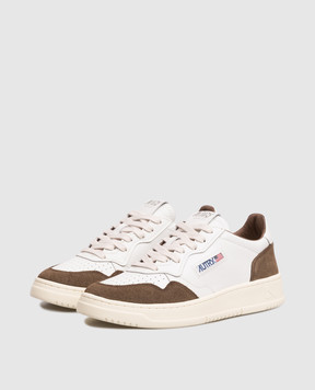 AUTRY White leather MEDALIST sneakers with logo A1UNAULWFT05