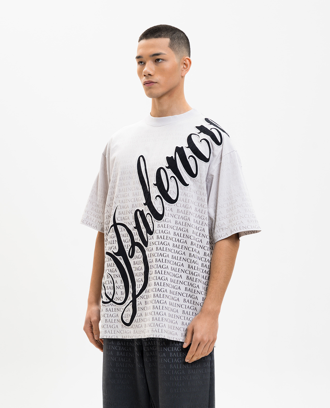 Big B gray printed t-shirt Balenciaga 3