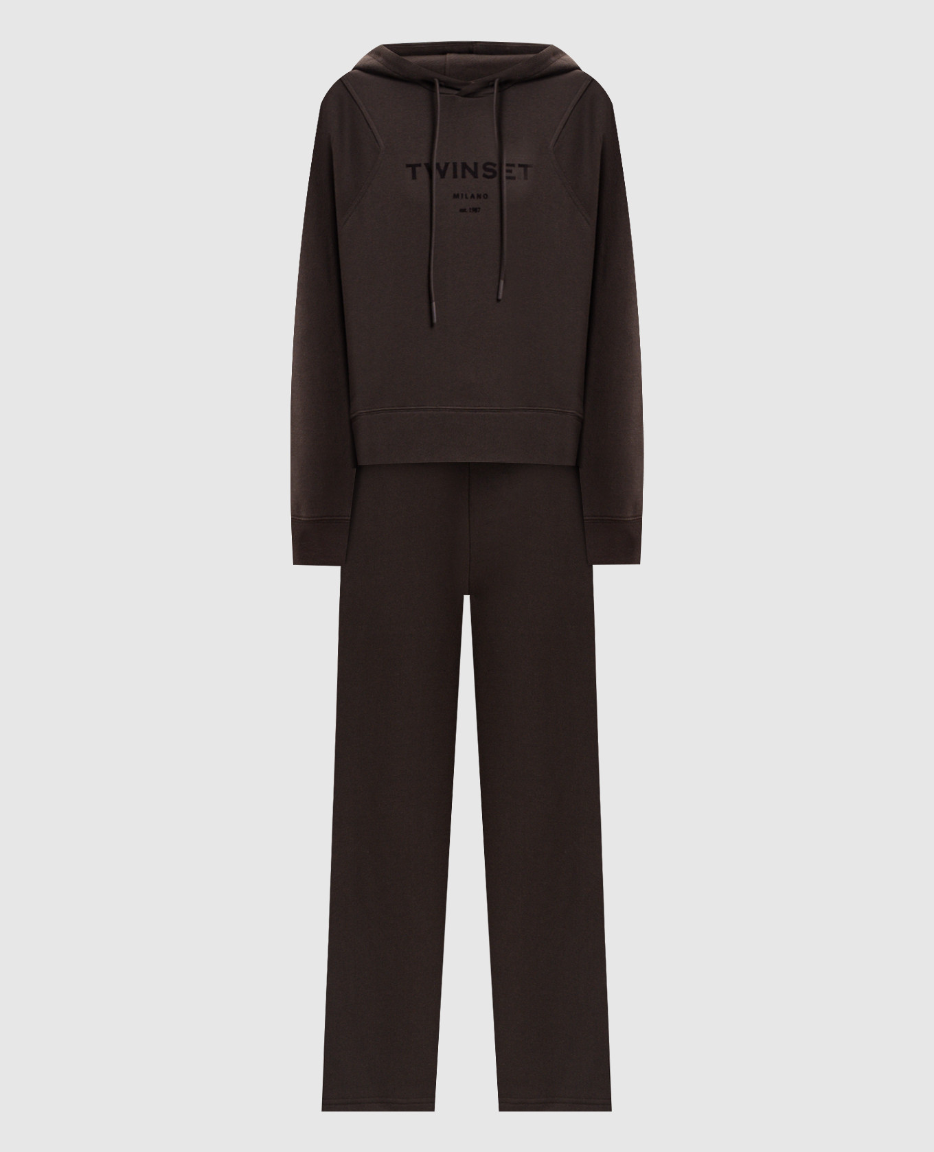 Brown tracksuit with textured logo print